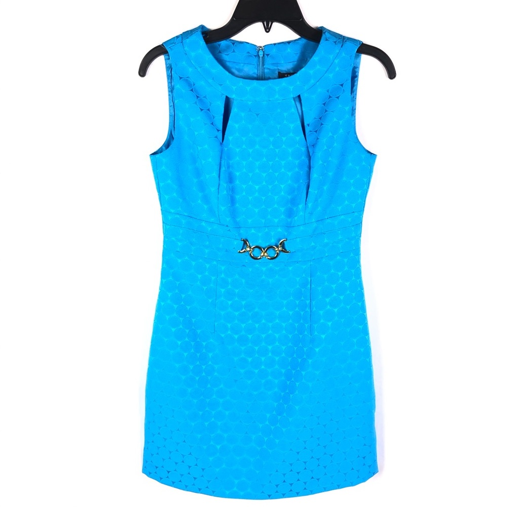 TAHARI by Arthur Levine Sleeveless Midi Blue Dress